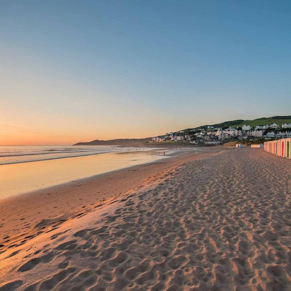 Beach Huts at Sunset