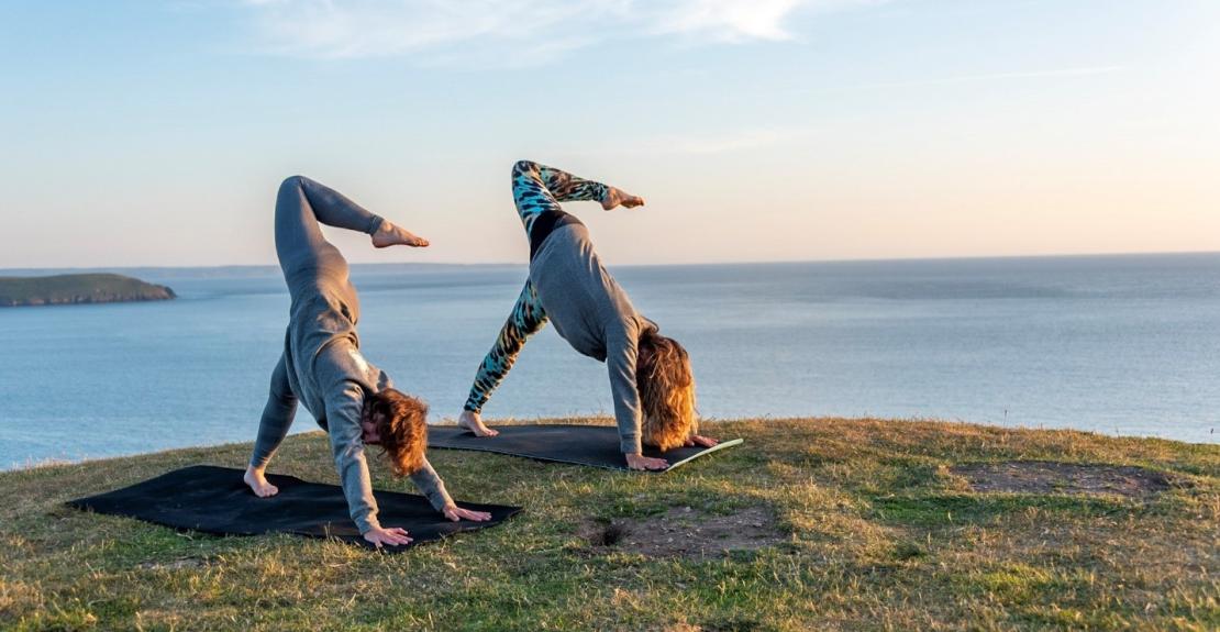 Sunrise Yoga on The Lawn Watersmeet Hotel Woolacombe 