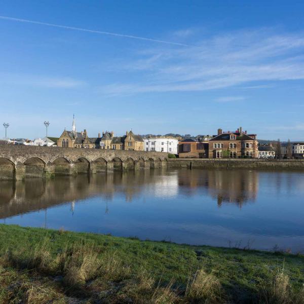 Barnstaple Long Bridge on a sunny day