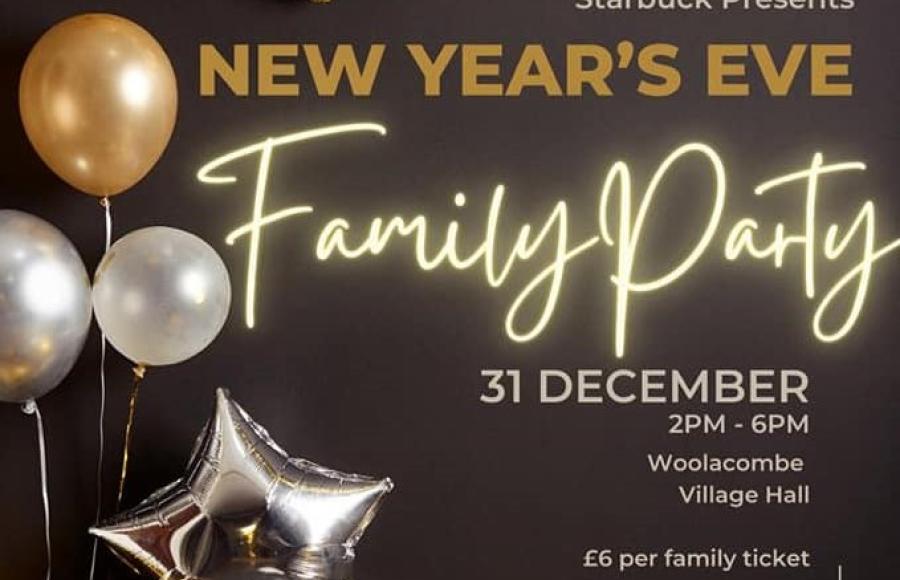 Family New Year's Eve Party 2022 Woolacombe Village Hall